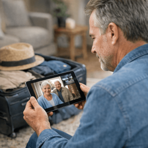 Wie plant man die Betreuung, wenn der Senior alleine in einer anderen Stadt lebt?